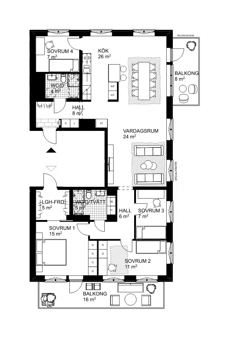 Apartment, 3 rooms, 73 m²