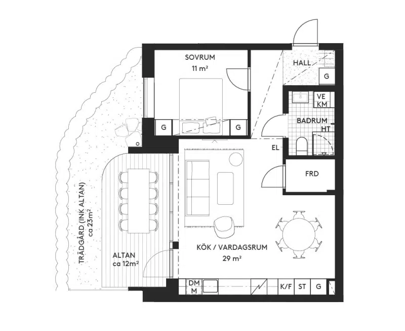 Apartment, 2 rooms, 56 m²