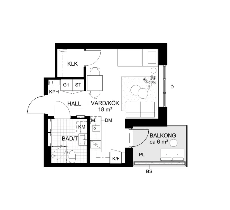 Lägenhet, 3 rum, 66 m²