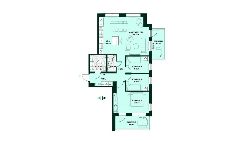Par-/radhus, 5 rum, 160 m²