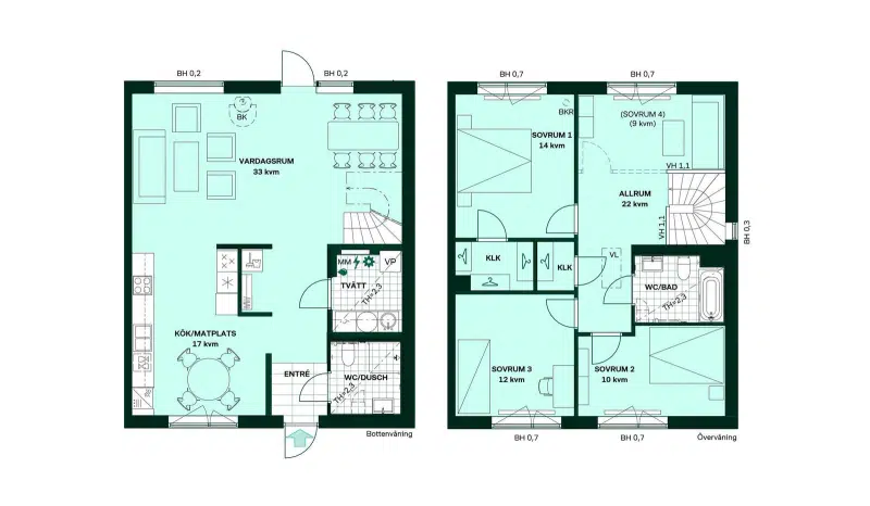 Par-/radhus, 5 rum, 139 m²