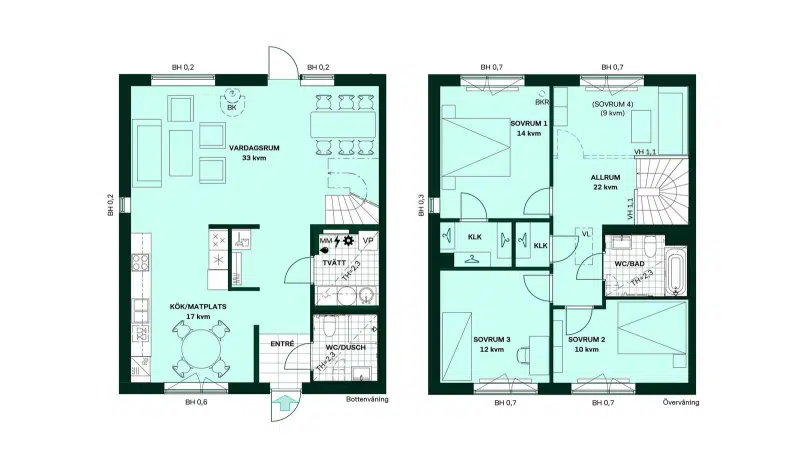 Par-/radhus, 5 rum, 139 m²