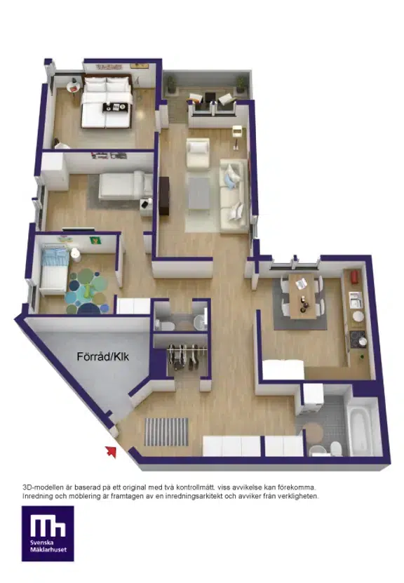 Lägenhet, 5 rum, 108 m² i Täby