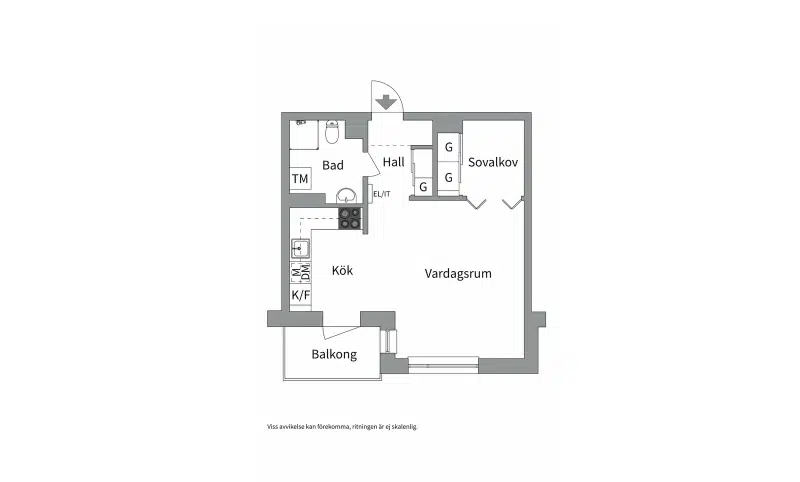 Lägenhet, 1 rum, 39 m² i Nacka