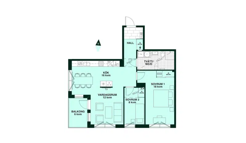 Lägenhet, 4 rum, 93 m²