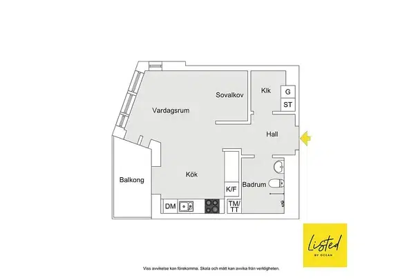Apartment, 1 room, 36 m² in Stockholm