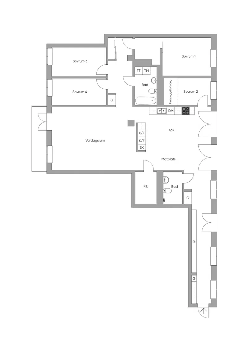 Lägenhet, 4 rum, 151 m² i Stockholm